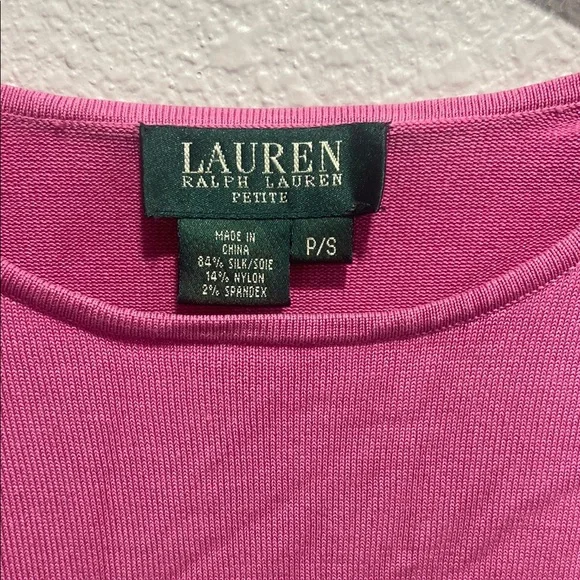 Ralph Lauren Pink Fitted Crop T-Shirt - Picture 2 of 5